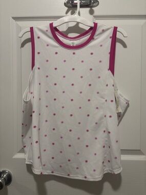 Nanette Lepore Active Play Sunburst Tank Top Raspberry Rose Sun UPF 50+ XL NWT